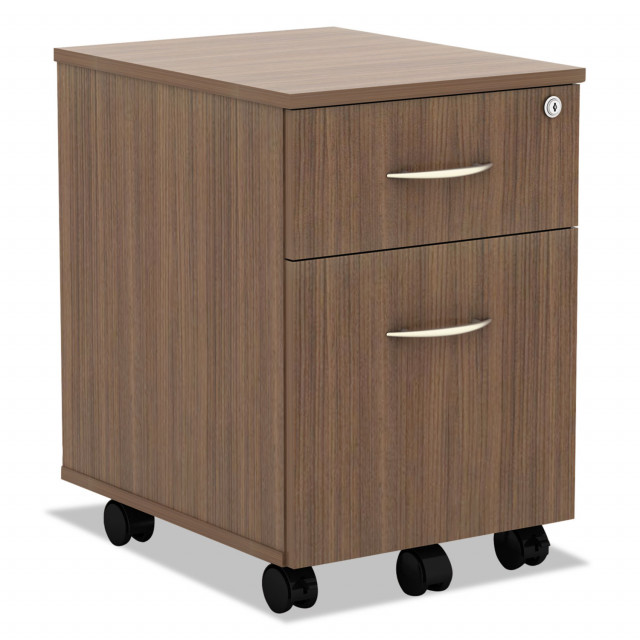 Alera Valencia Series Mobile Pedestal, Left or Right, 2-Drawers: Box/File, Legal/Letter, Espresso, 15.88