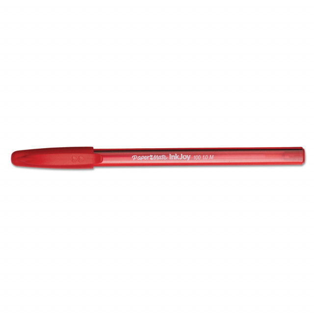 Paper Mate® InkJoy 100 Ballpoint Pen, Stick, Medium 1 mm, Red Ink, Red  Barrel, Dozen