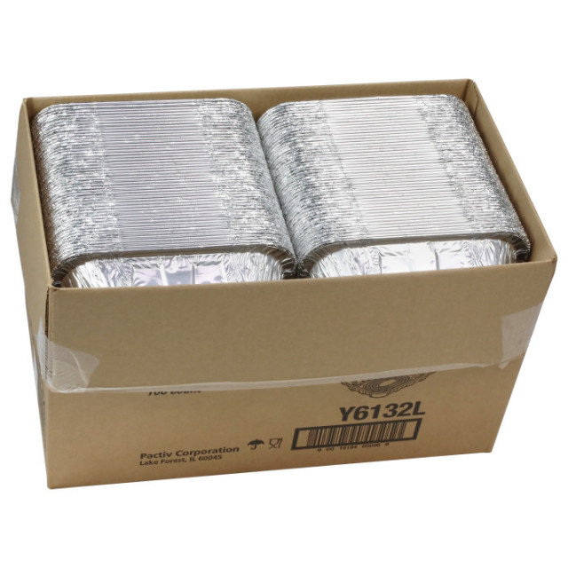 Pactiv Y604245 1/4 Size Aluminum Foil Baking Sheet Pans, 100/CS