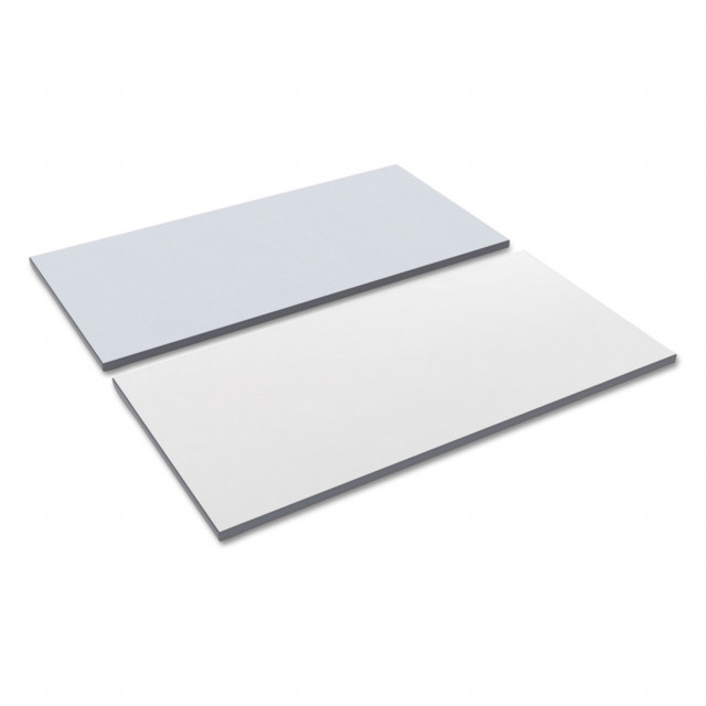 Reversible Laminate Table Top, Rectangular, 59.38w x 29.5d, White/Gray
