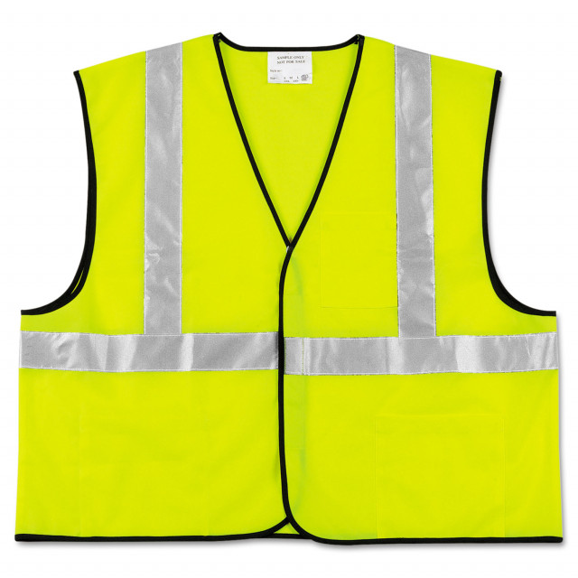 Class 2 Safety Vest, Polyester, 2X-Large, Fluorescent Lime with Silver Stripe Class 2 Safety Vest, Polyester, 2X-Large, Fluorescent Lime with Silver Stripe