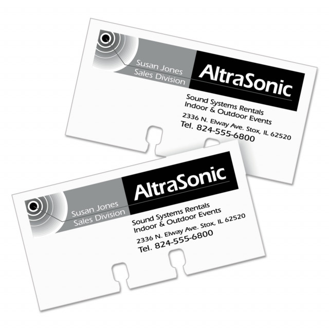 Double-sided A4 business card paper (185 g) for all types of printers - 10  labels per sheet Brand: AVERY Dimension: A4 Dimensions of label: 85 x 54 mm  Colour: white Type: matt