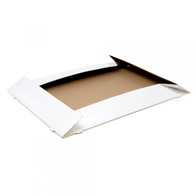 Pack of 50, Large Size White Candy Folding Box Base w/1-Piece Folding Design 6.5 x 4.75 x 2