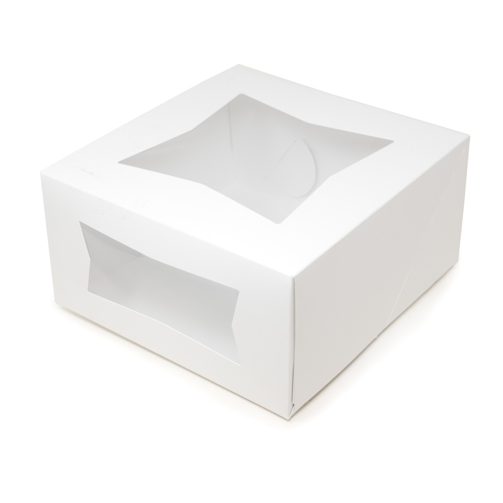 Paper Cake Box with Window Kraft 12x12x4cm (500 Units)