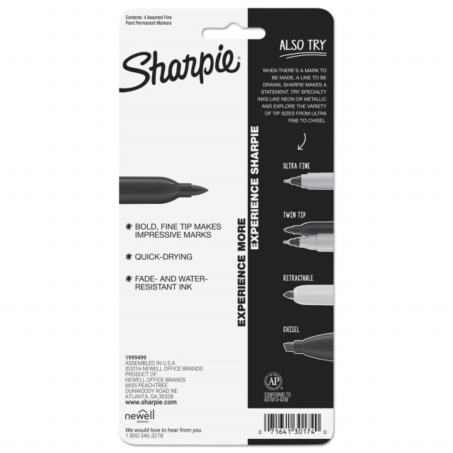 Sharpie® Fine Tip Permanent Marker, Fine Bullet Tip, Assorted