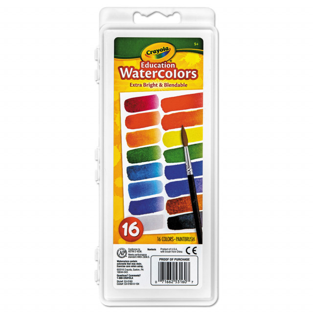 Crayola Watercolor Paint Set, Plastic Square Pan, 8 Assorted Colors - Yahoo  Shopping