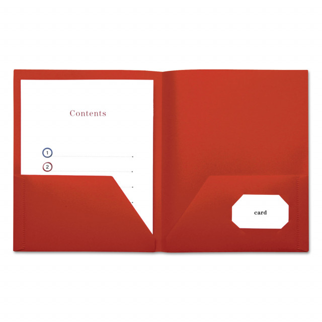 Two-Pocket Plastic Folders, 100-Sheet Capacity, 11 x 8.5, Red, 10/Pack Two-Pocket Plastic Folders, 100-Sheet Capacity, 11 x 8.5, Red, 10/Pack