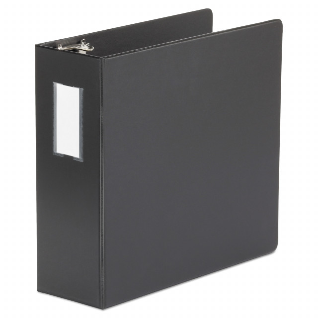 Universal® Deluxe Non-View D-Ring Binder with Label Holder, 3 Rings, 4