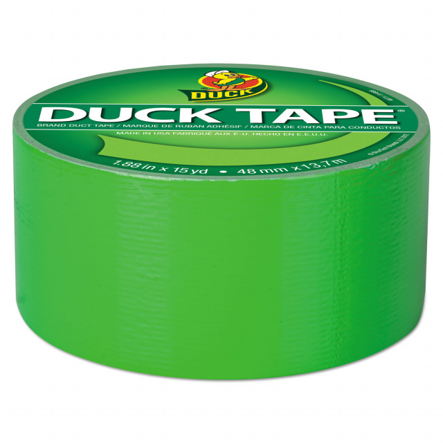 Duck Colored Duct Tape, 3 Core, 1.88 x 15 yds, Neon Green 1265018
