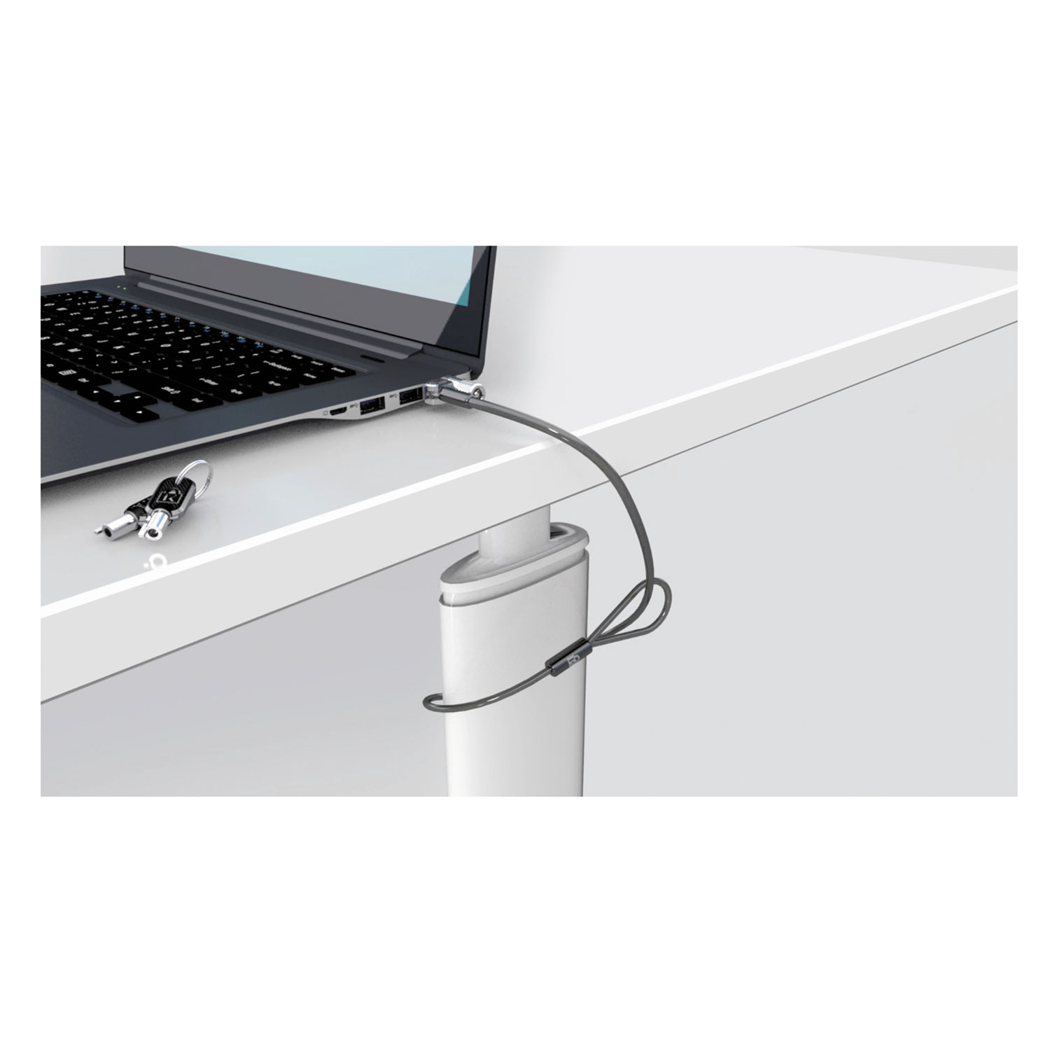 Kensington® MicroSaver 2.0 Keyed Laptop Lock, 6ft Steel Cable, Silver, Two  Keys