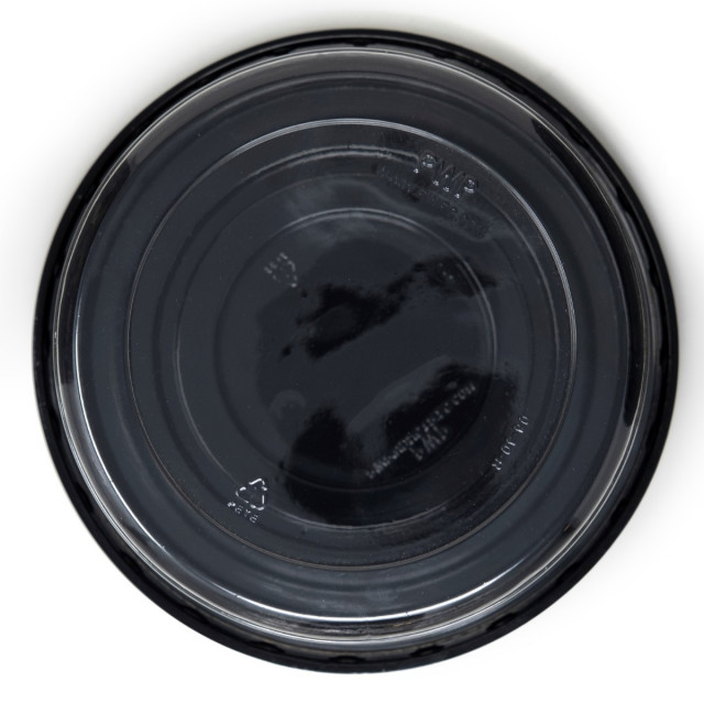 1/8 Sheet Cake Shallow Clear Dome, Black Base - 100/Case