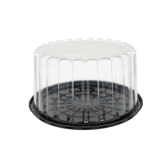 Pactiv Showcake Deep Cake Container, YEH89801, Black/Clear, For 8