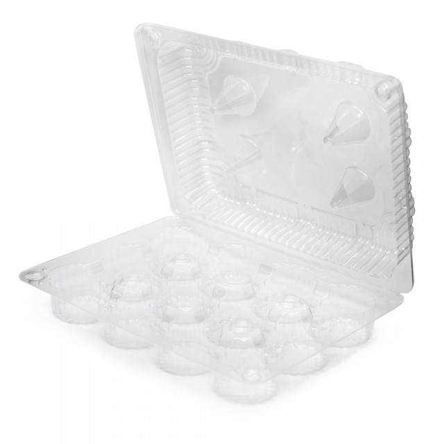 DFI 12 Count Mini Cupcake Containers | 300/Case, Clear