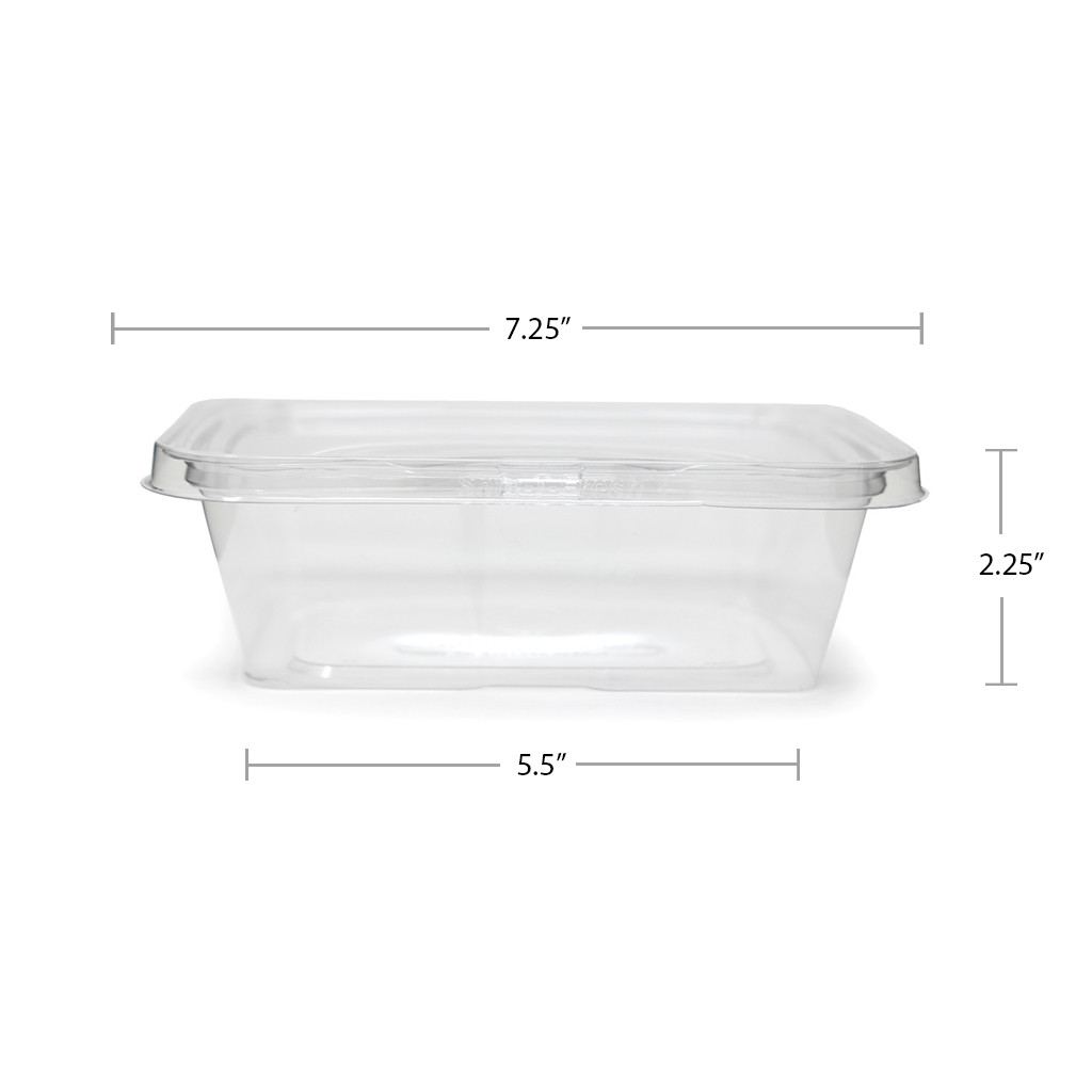 Inline Plastics Safe-T-Chef 32 oz. Tamper-Resistant, Tamper-Evident Vented  Square Hinged Container with Dome Lid - 224/Case