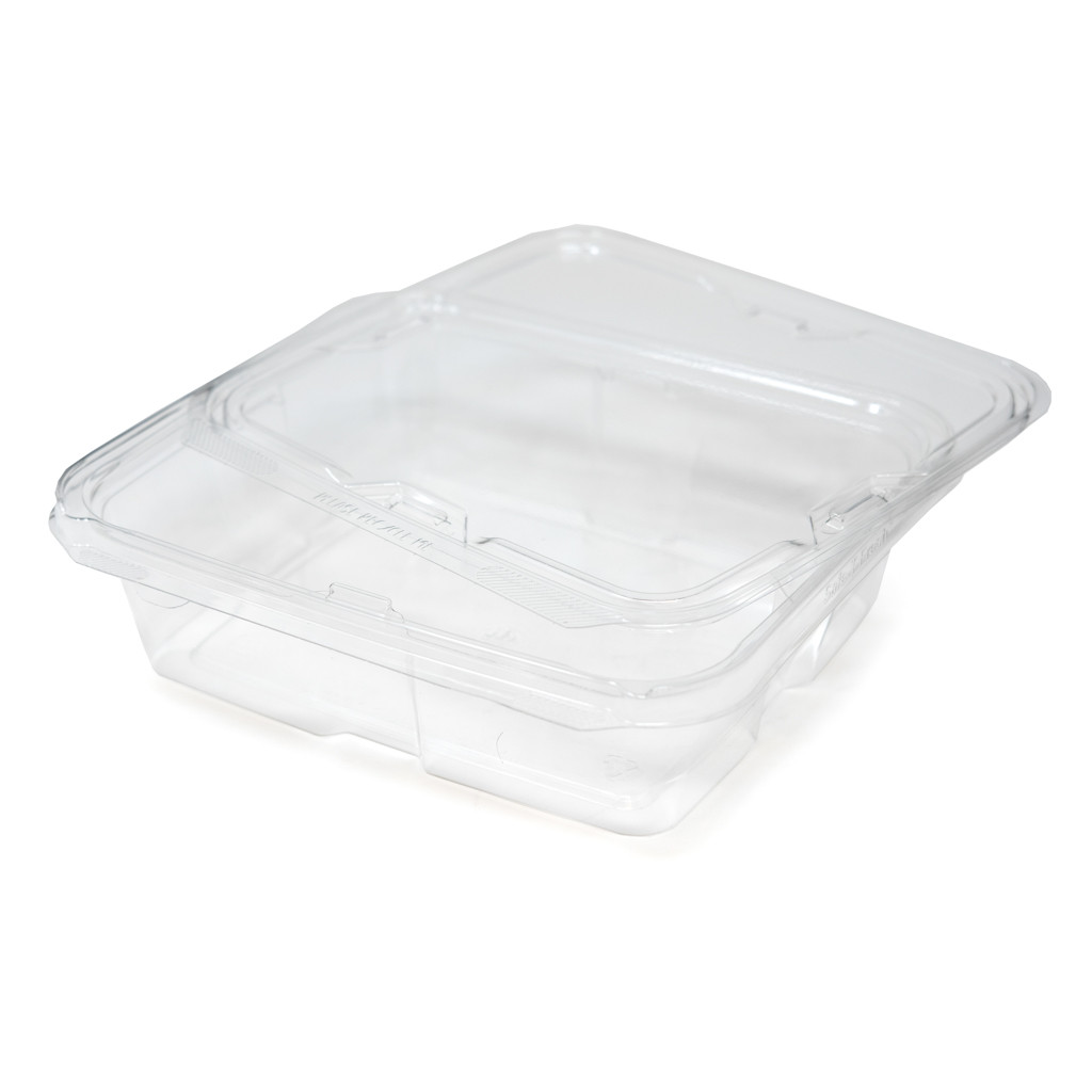 SafePro SC5-20, 20 Oz 4-Compartment Clear PET Square Containers, 140/CS.  Lids Sold Separately.