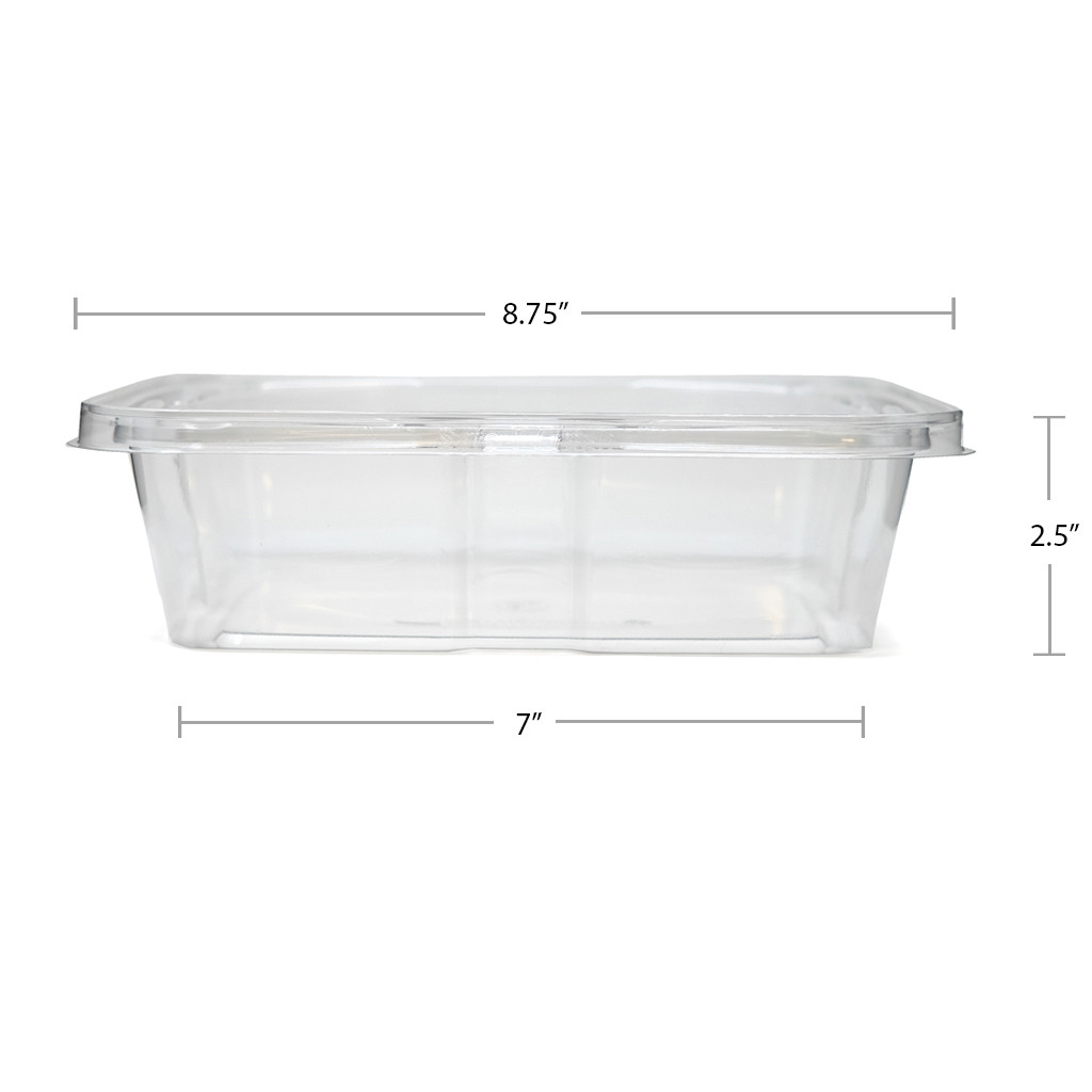Safe-T-Fresh® Clear Plastic Hinged Sandwich Container - 7 5/16L x 4 1/8W  x 3 5/8H