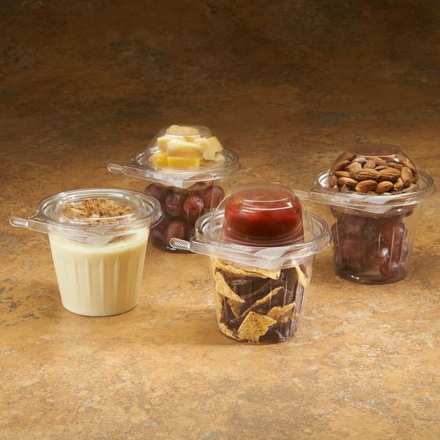 Inline Plastics Safe-T-Fresh 8 oz. Grab and Go Cup with Shallow Tamper-proof Lid, Clear | 272/Case