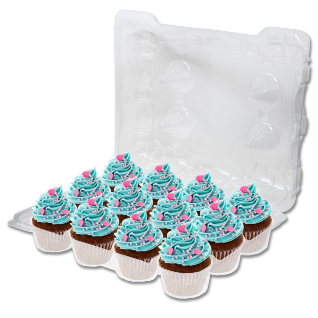 1 Count Premium Clear Clamshell Jumbo Cupcake Container - Case of 300