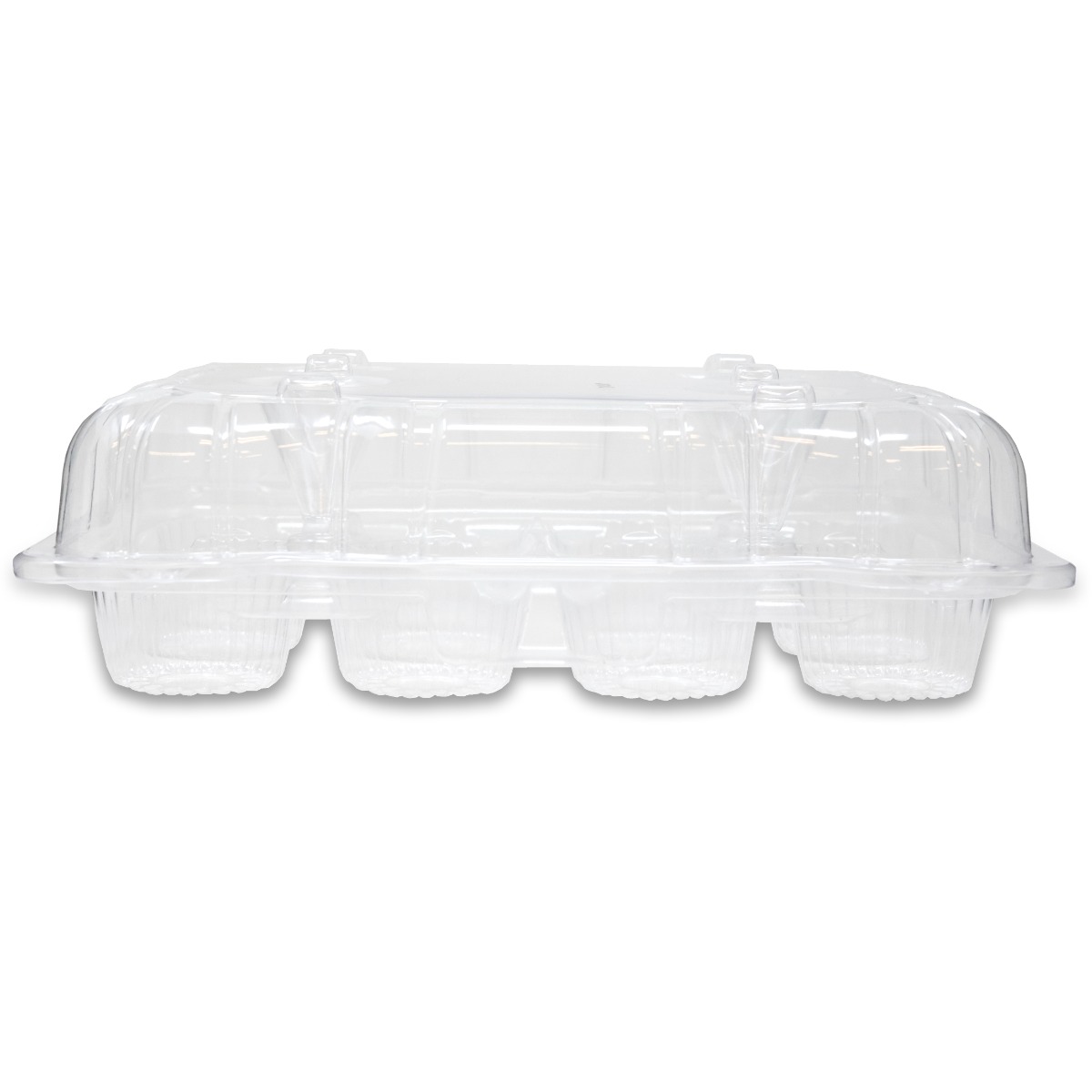 InnoPak 2 Compartment Clear Hinged Cupcake / Muffin Container - 24