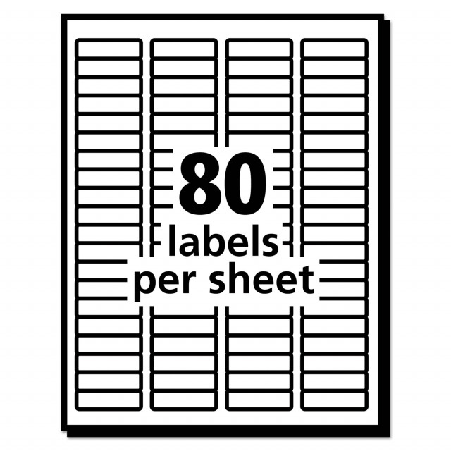 Avery Erasable ID Labels, 7/8 x 2 7/8, White - 80 pack