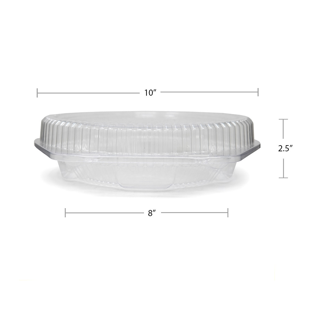 DFI Shallow Dome Pie Container, LBH-111, Clear Hinged Locking Lid, 10