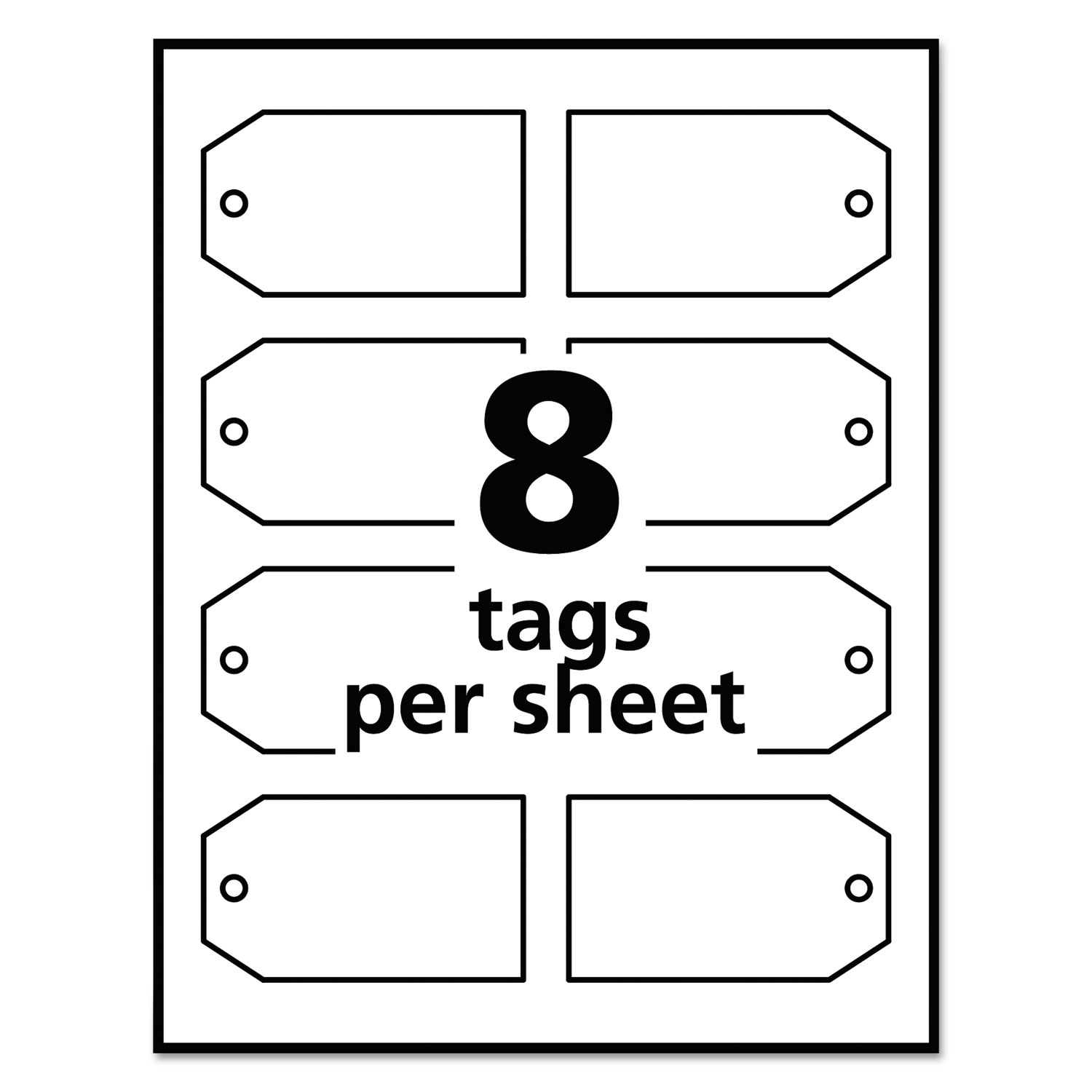 2 Part Horizontal Tag - 2-3/4 x 1-3/8 - Printed