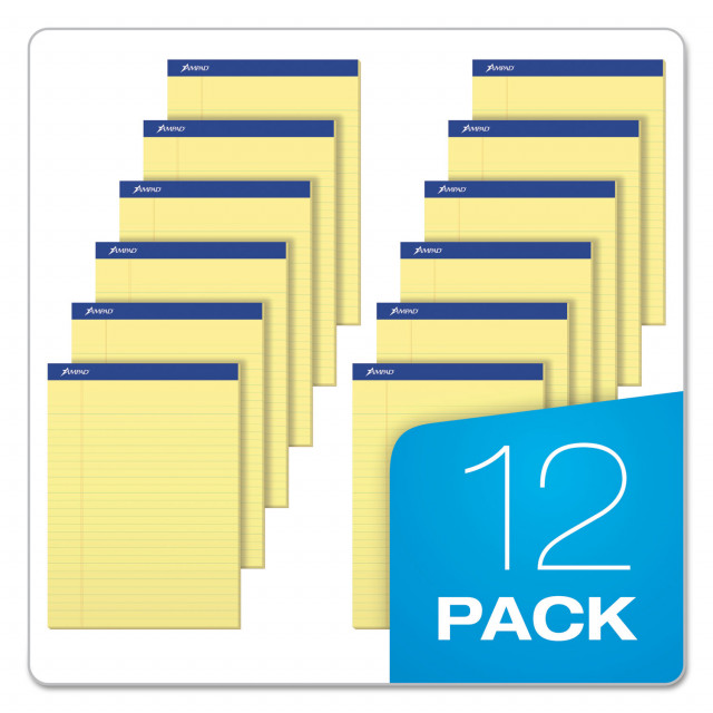 Ampad Gold Fibre Premium Jr. Legal Writing Pad, 5¨ x 8¨ - 12 pack, 50 sheets each