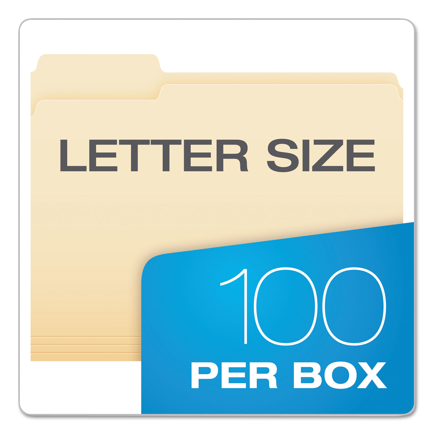 Pendaflex®　Shield　Tabs,　Manila,　100/Box　Letter　Tab　Smart　Top　Size,　1/3-Cut　File　Folders,　Quipply