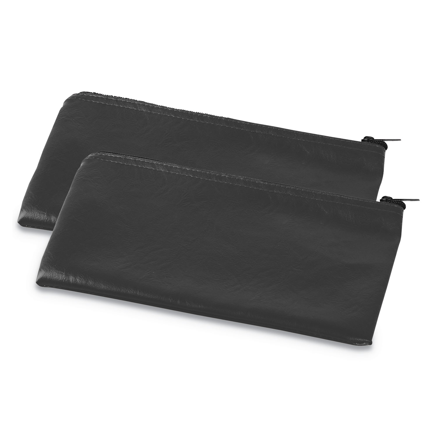 Pen + Gear Money Pouch Leatherette Material Security Deposit Bags Utility Zipper Bags - Black