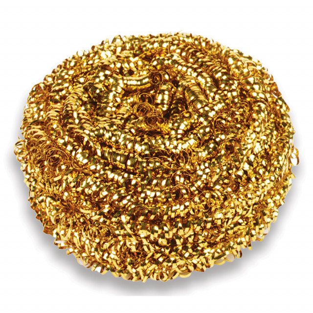 Brass Scrubber, 50 g, Gold, 72/Carton Brass Scrubber, 50 g, Gold, 72/Carton