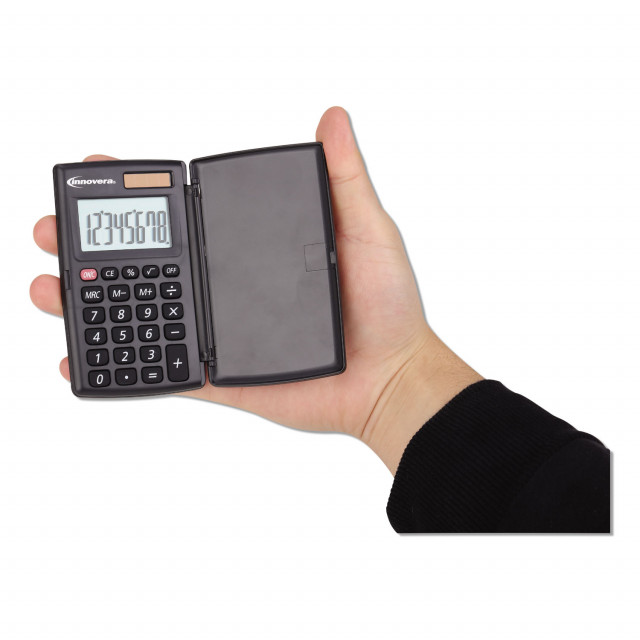 Innovera® 15921 Pocket Calculator with Hard Shell Flip Cover, 8