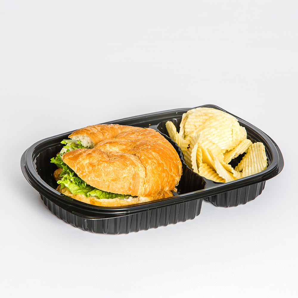 Anchor Packaging MicroRaves® Black 2 Compartment Microwavable Anchor Packaging MicroRaves® Black 2 Compartment Microwavable