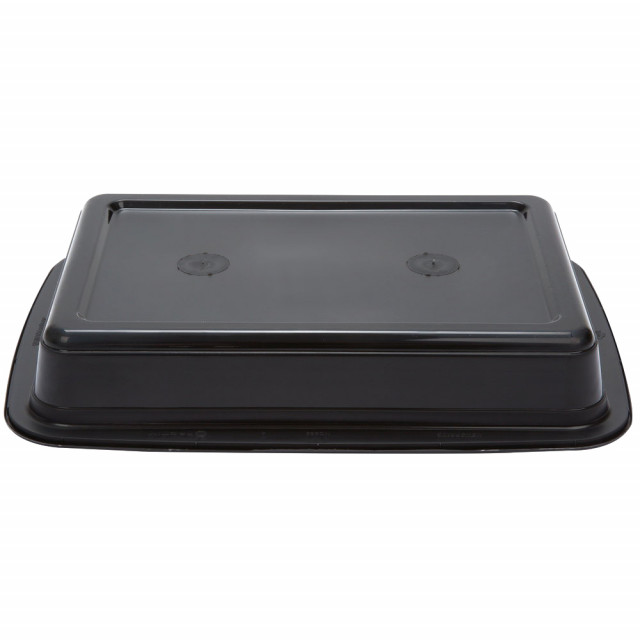 Black Plastic Microwavable Container w/ Lid (Bulk, 150/Case)