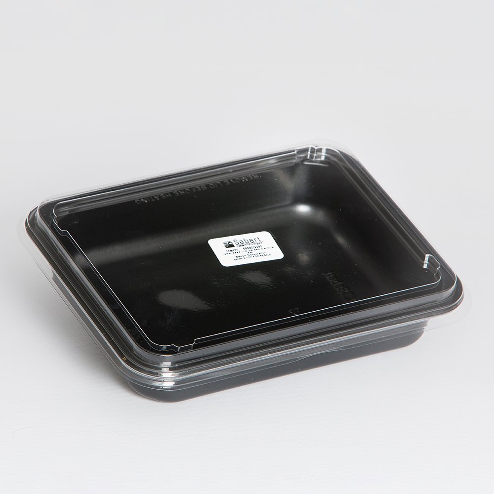 Sabert Sustainable Pet Rectangle Tray Lid for 6.5 inch x 8.5 inch Trays, Clear | 390/Case
