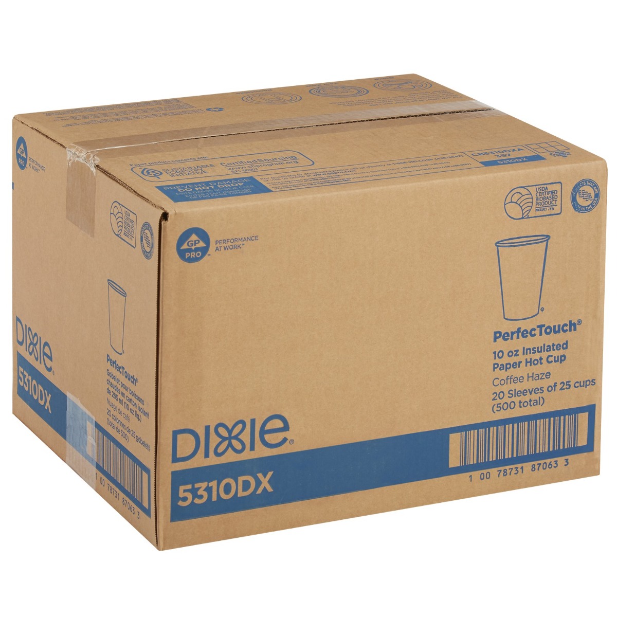 Dixie PerfecTouch WiseSize Coffee Dream Insulated Paper Hot