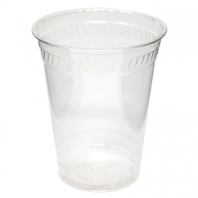 Choice 16 oz. Clear PET Plastic Cup with Flat Lid - 50/Pack