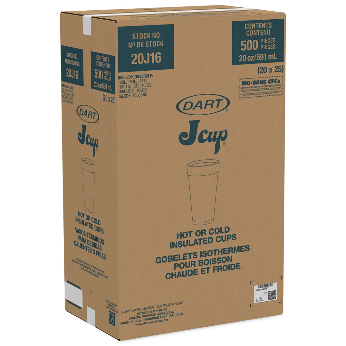 Dart 20LX16H 20 oz. Horizon Blueberry Foam Cup | 500/Case | Quipply