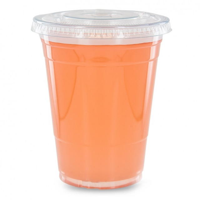 Bev Tek Clear Plastic Hot / Cold Drinking Cup Pop Lock Lid - Fits
