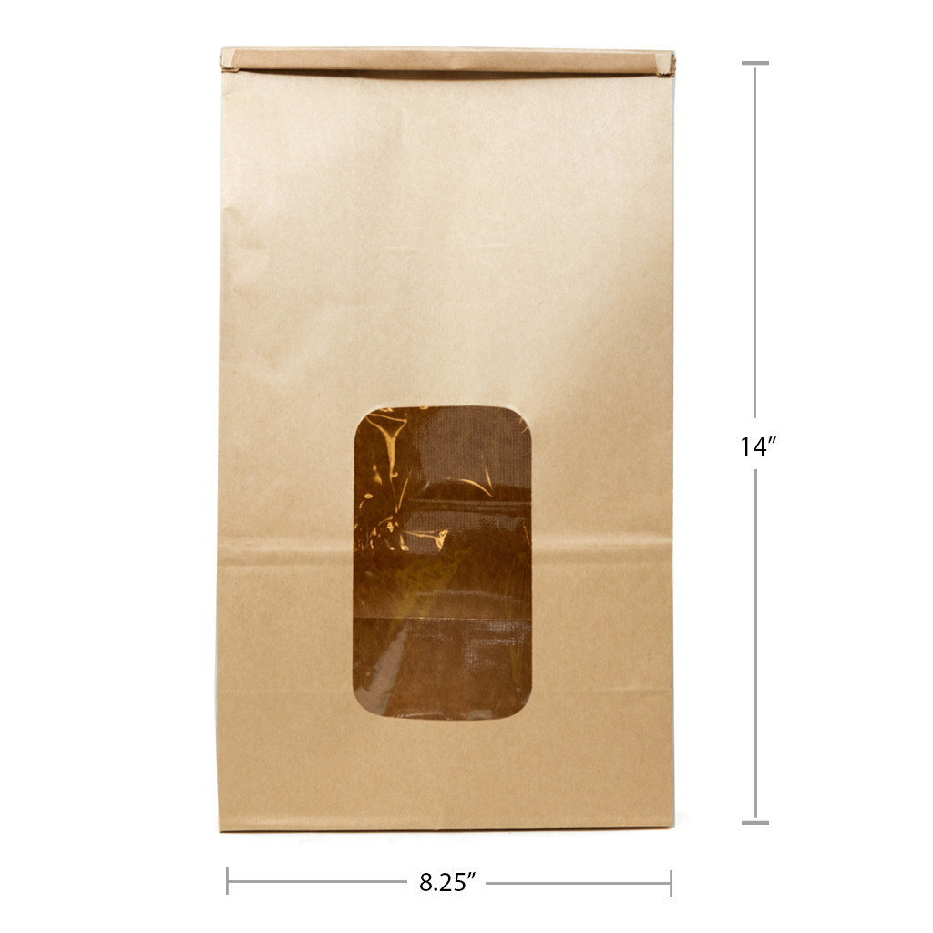 最新モデル Bag, Chip Window Goods Paper Brown 1915-PLT, 8.25 Ties, Tin バーベキュー・調理用品