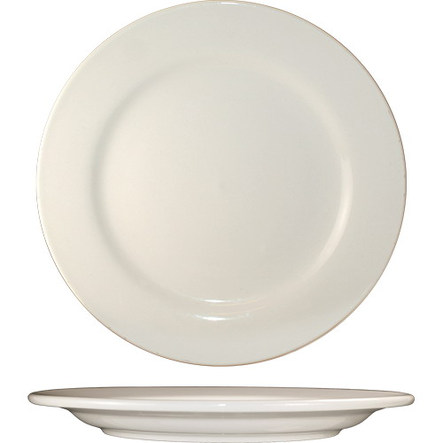 International Tableware Roma Wide Rim Rolled Edge Round Plate American  White, 7.125