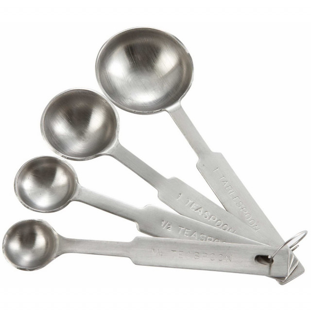 Measuring Spoon Set, (4) piece, 1/4, 1/2, 1 teaspoon & 1 tab