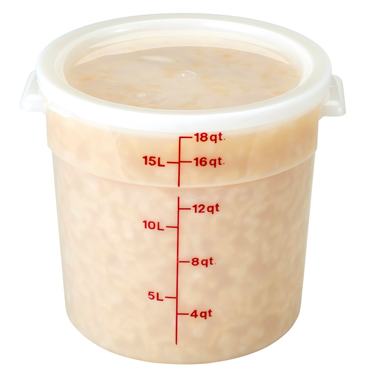 Cambro Polyethylene Round Box Lid For 12 - 22 qt. Food Storage Boxes,  Natural White | 1/Each
