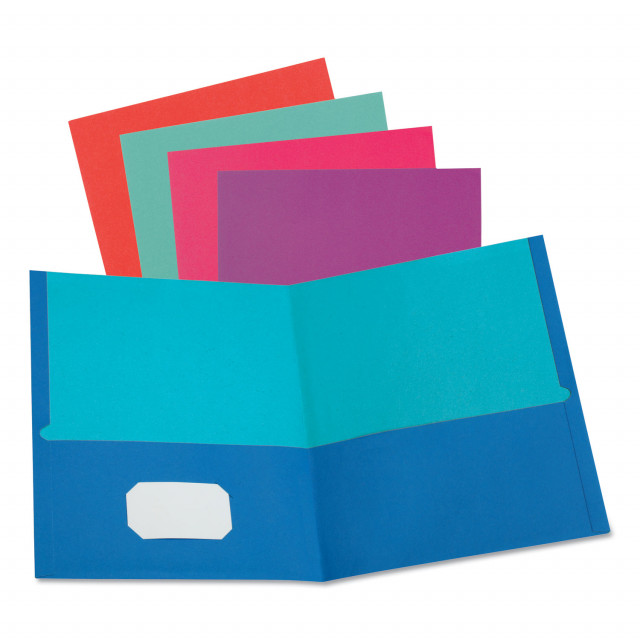 100 Pack of Bulk Colorful Paper Folders with Pockets - Wholesale Folders (100 Folders in 6 Colors)