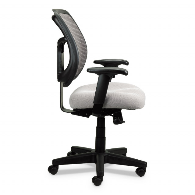 Eurotech Apollo Mid Back Mesh Chair 18.1 to 21.7 Seat Height Silver Seat Silver Back Black Base Quipply