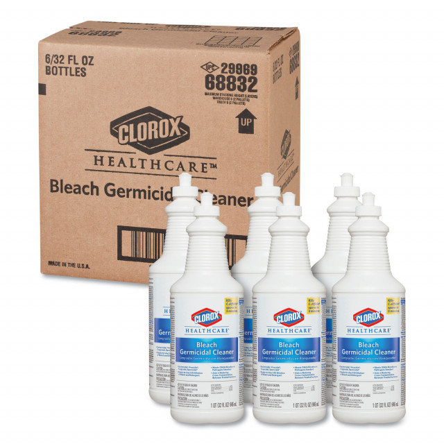 Bleach Germicidal Cleaner, 32 oz Pull-Top Bottle, 6/Carton