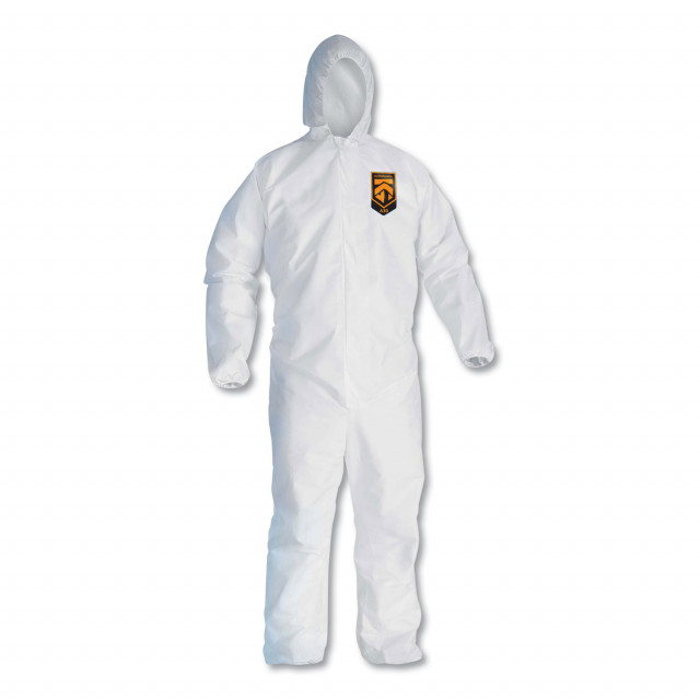 A30 Elastic-Back and Cuff Coveralls, X-Large, White, 25/Carton