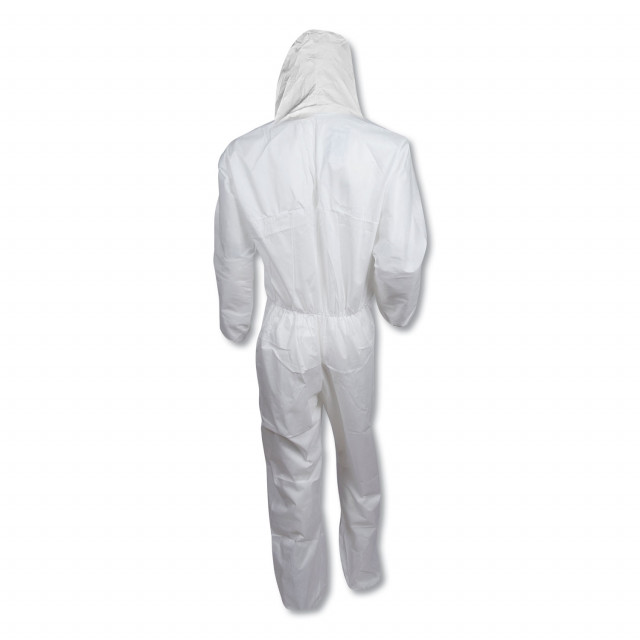 A30 Elastic-Back and Cuff Hooded Coveralls, X-Large, White, 25/Carton A30 Elastic-Back and Cuff Hooded Coveralls, X-Large, White, 25/Carton