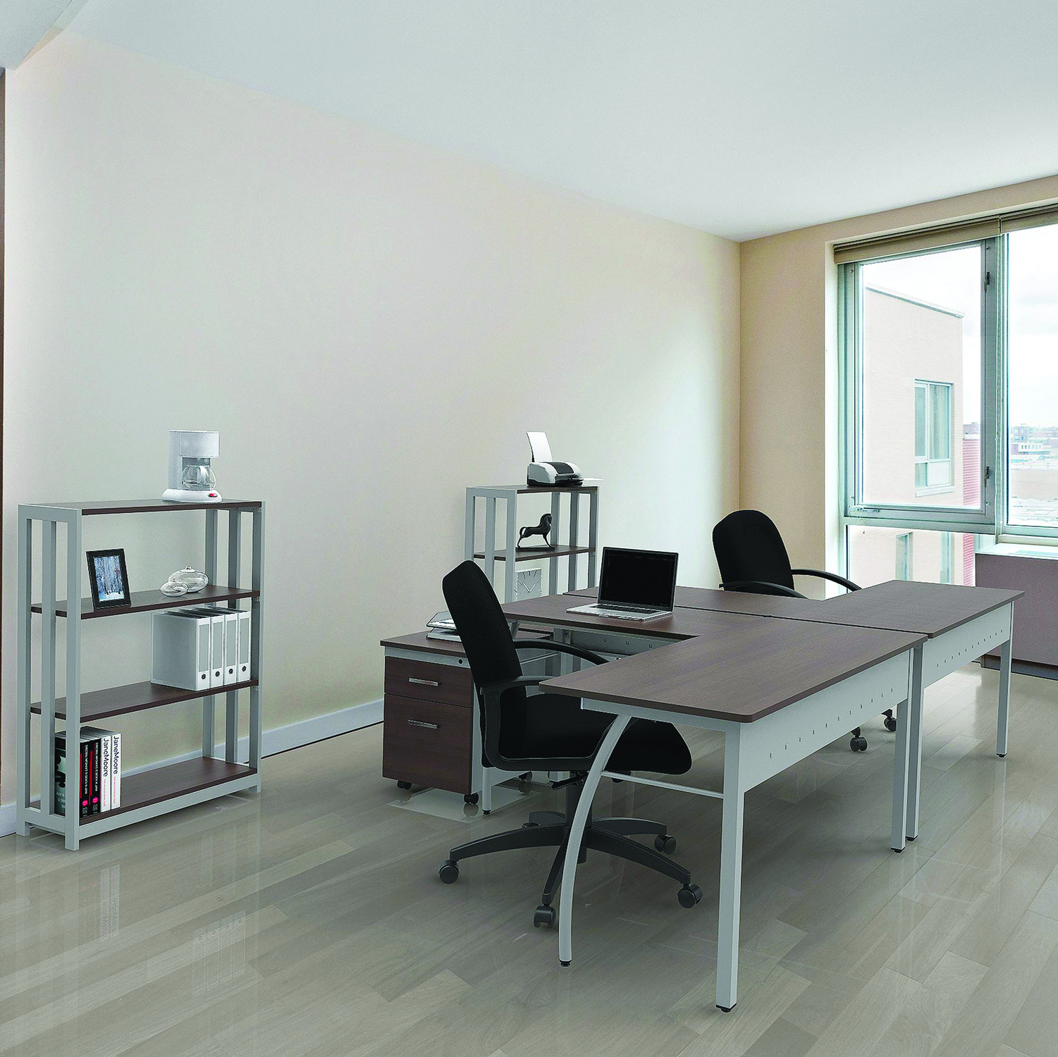 Linea Italia® Trento Line L-Shaped Desk, 59.13