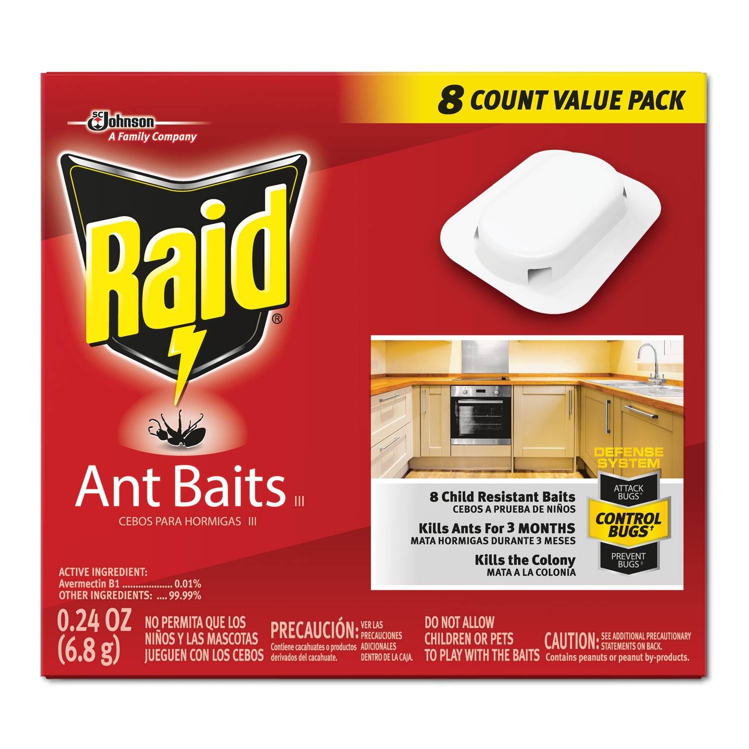 SC Johnson Raid® 334863 Double Control 8-Count Large Roach Baits - 6/Case