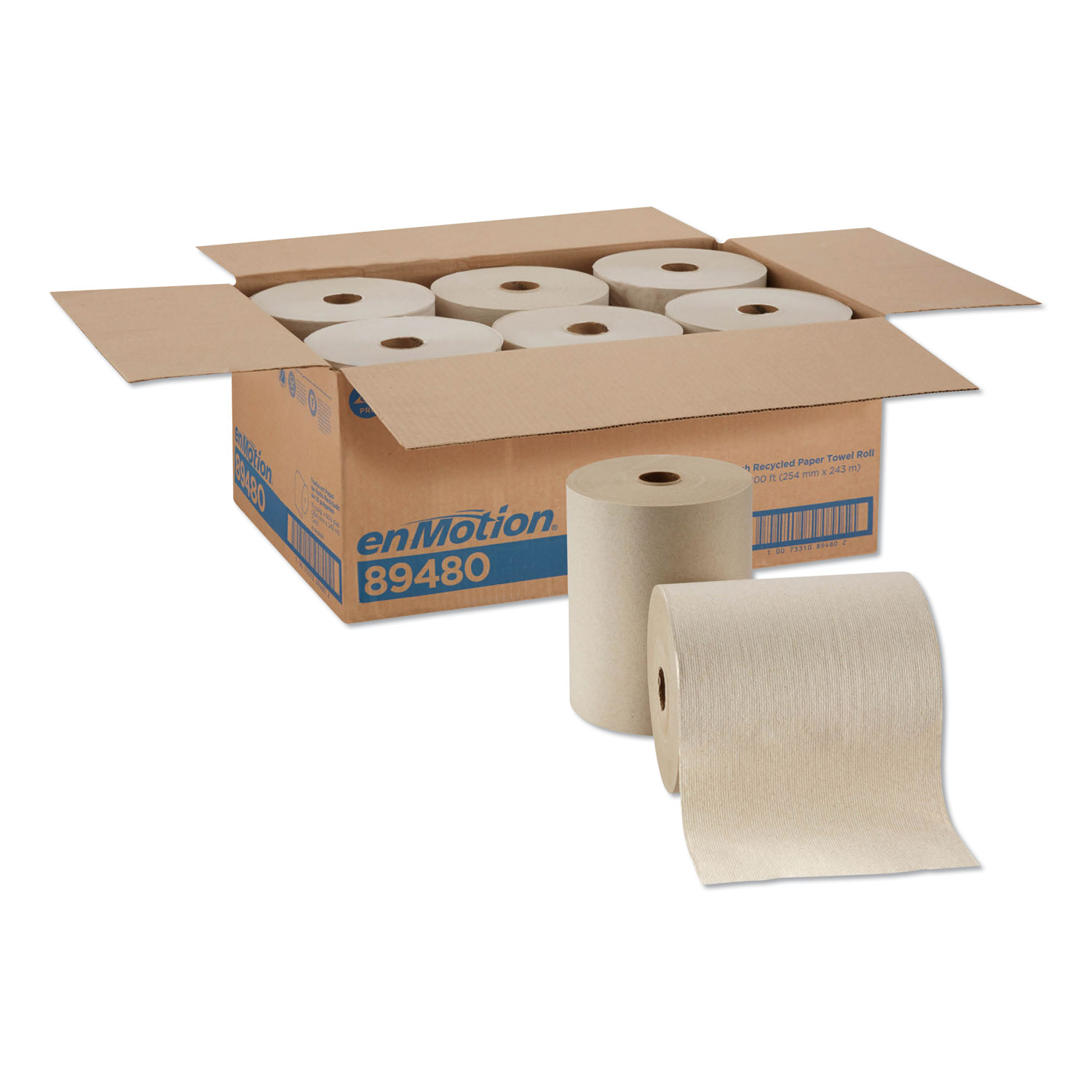 Response® 8 x 800' Brown Natural Kraft Paper Towel Rolls (1-Ply) - 6 Rolls